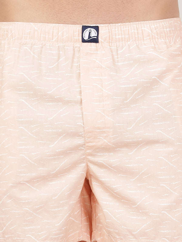 Men's Comfort Fit Boxer Shorts - Peach & Aqua ( Pack of 2)