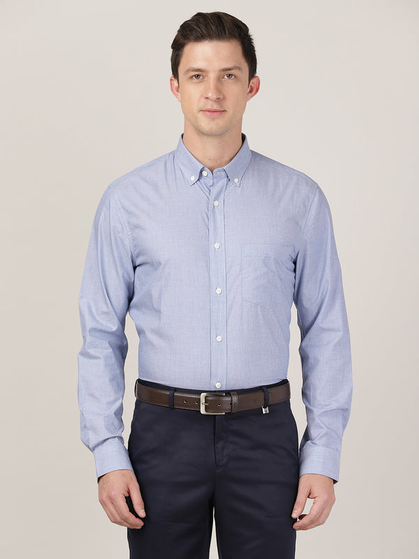 Men's Premium Regular Fit Dress Shirt - Cerulean Mid Blue