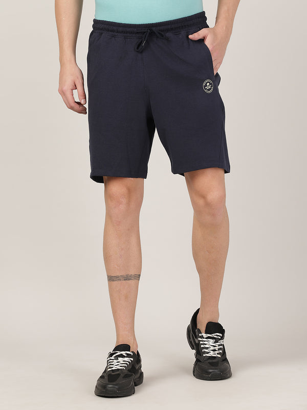 Men's Comfort Fit Knitted Shorts  - Navy