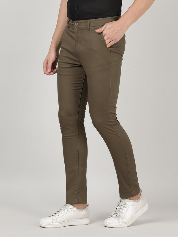 Tapered Fit Mens Slim Fit Stretch Chinos Pants - Cocoa