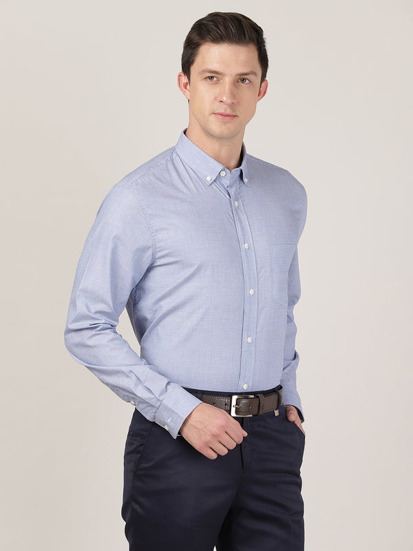 Men's Premium Regular Fit Dress Shirt - Cerulean Mid Blue