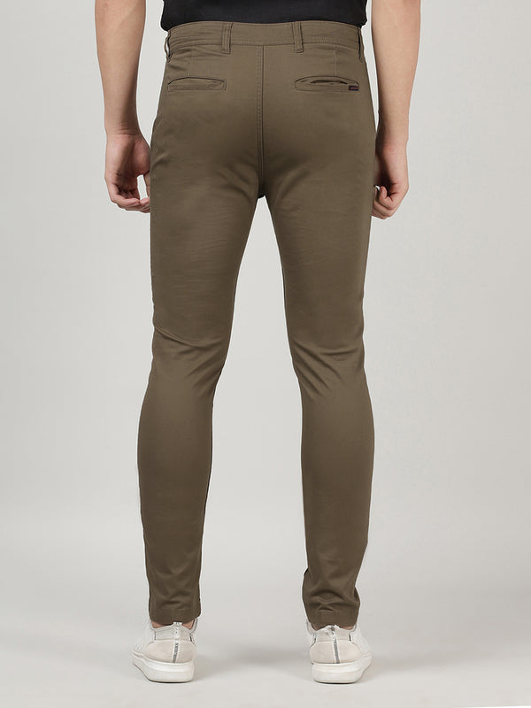Tapered Fit Mens Slim Fit Stretch Chinos Pants - Cocoa