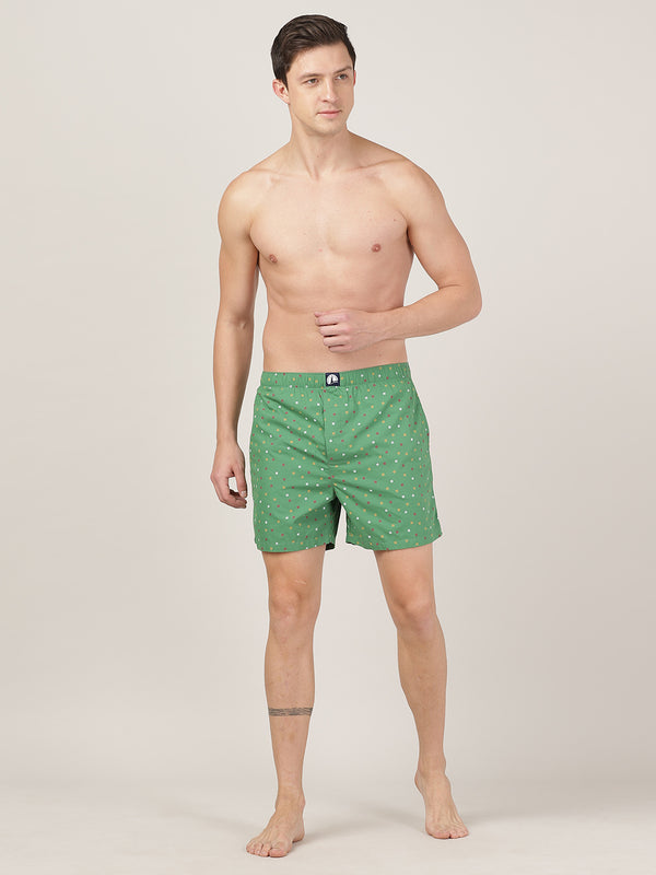 Men's Comfort Fit Boxer Shorts - Green Multi
