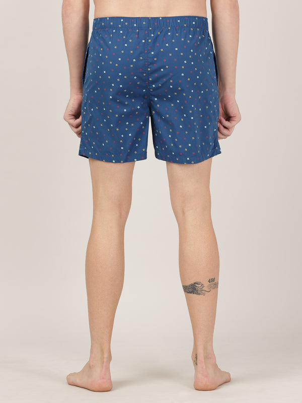 Men's Comfort Fit Boxer Shorts -  Blue Multi