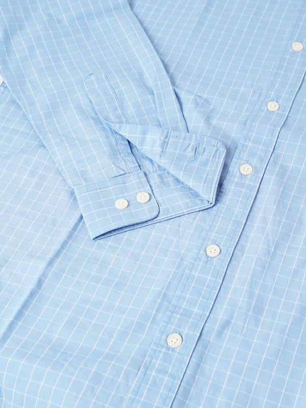 Men's Formal Full Sleeves Check Shirt - Blue