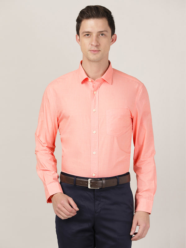 Men's Premium Regular Fit Dress Shirt - Light Peach