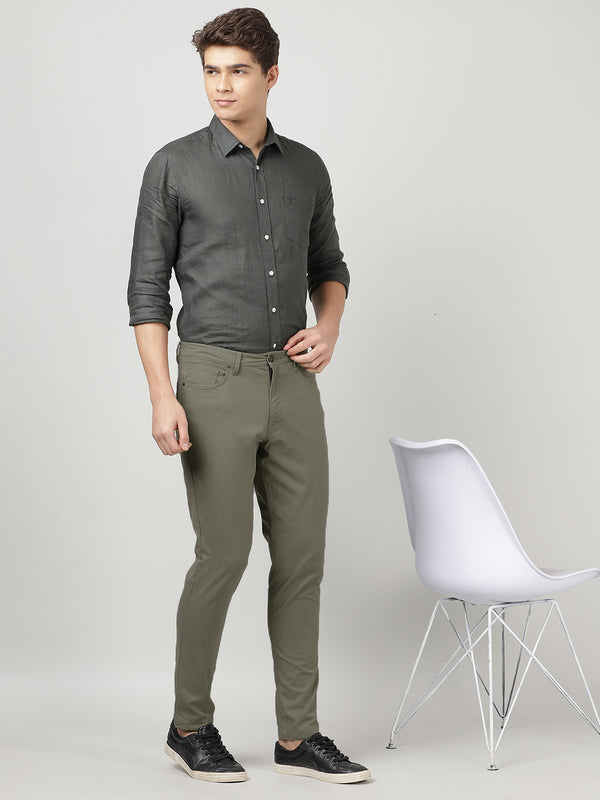 Men's Premium Regular Fit Twill Jeans - Olive