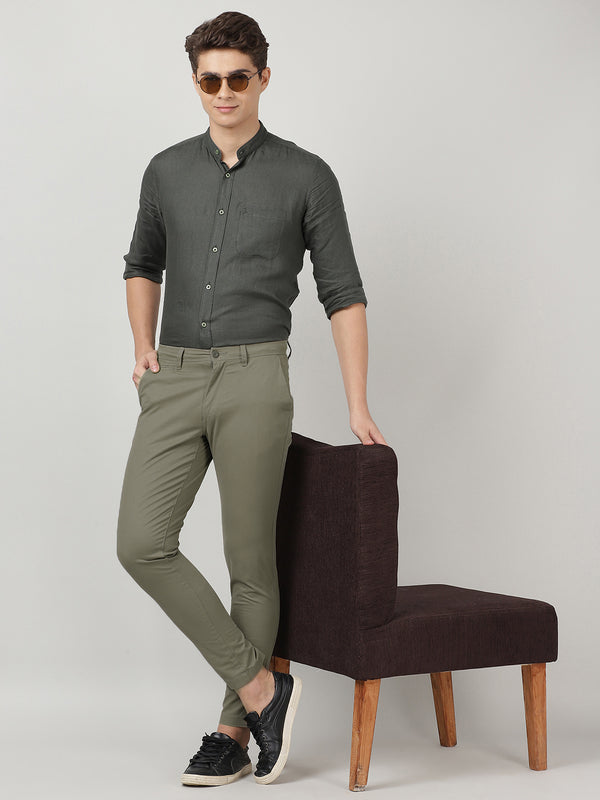 Men's Premium Stretchable Slim Fit Chino Pants - Olive