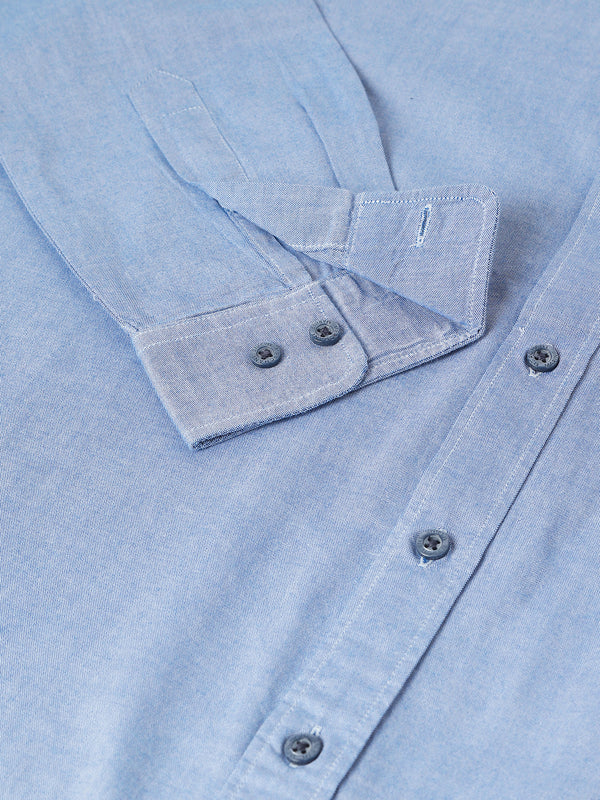 Men's Oxford Chambray Regular Slim Fit Shirt -  Blue